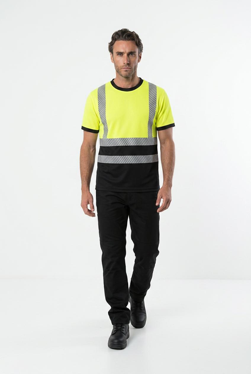 ISO 20471 Class 2 T-Shirt Yellow/Navy
