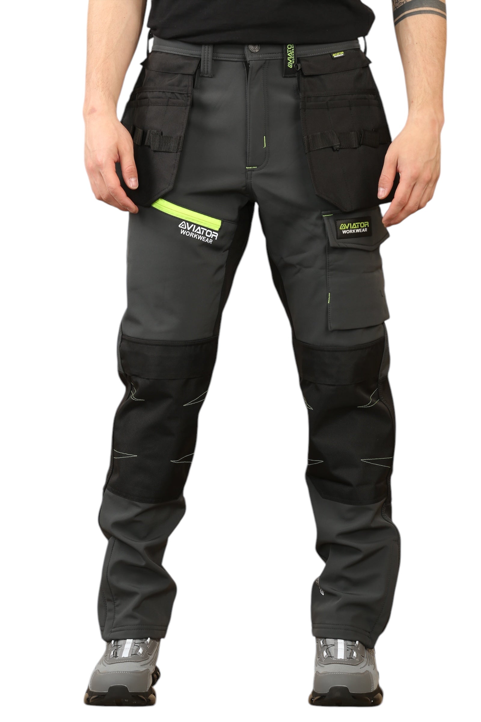 Men's Waterproof  Softshell cargo Workwear Trousers Removeable Pockets