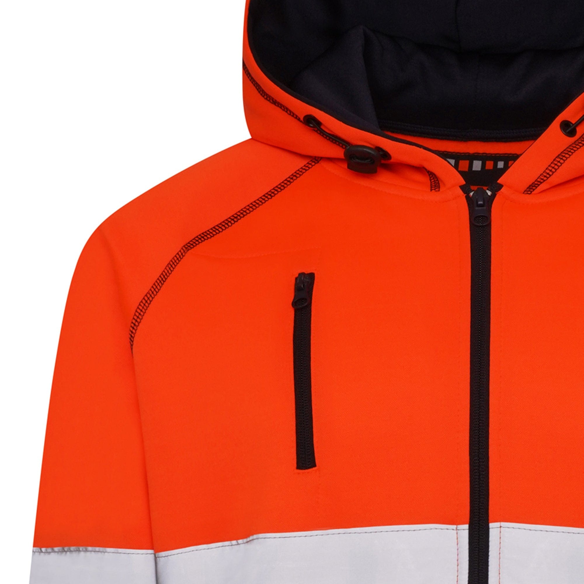 Aviator London Hi Vis Hoodie High Vis 3 Pockets 5 thread Zipper Hoodies - Orange/Navy