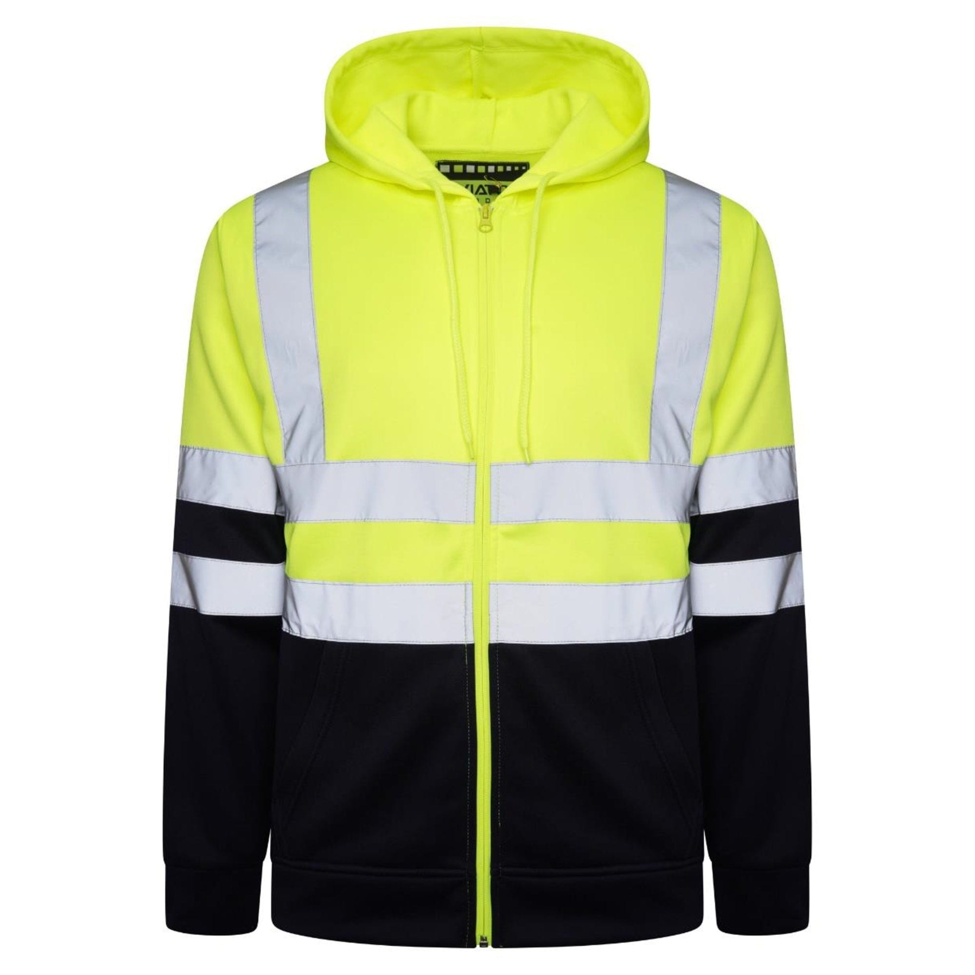 Aviator London Plain Zipper Hi Vis EN ISO 20471 Class 3 Yellow/Navy Zipper