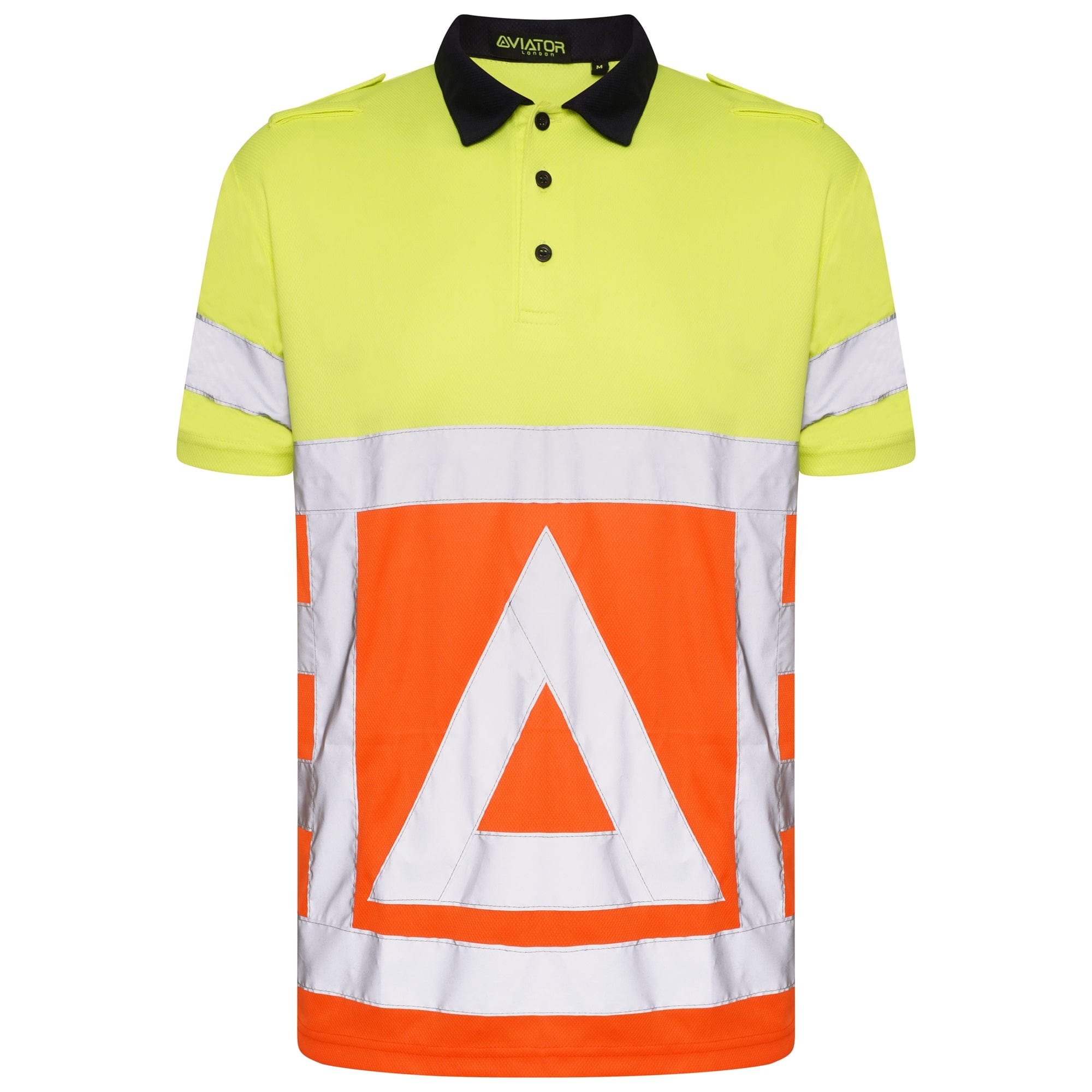 High Vis Polo Shirt Traffic Control - Orange/Yellow