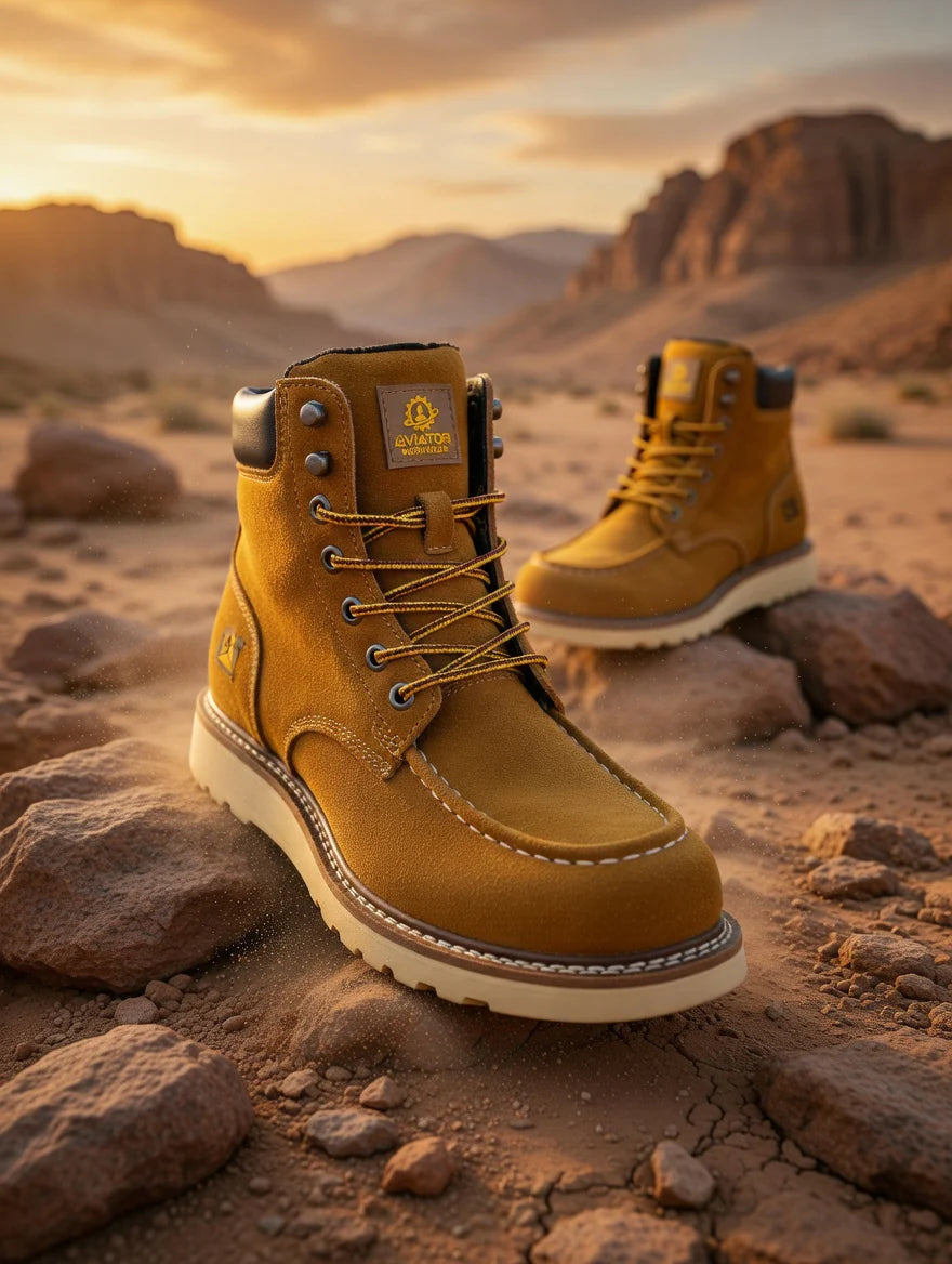 Men's Steel Toe Safety Shoes — Leather Upper | AV-1424 / AV-1524