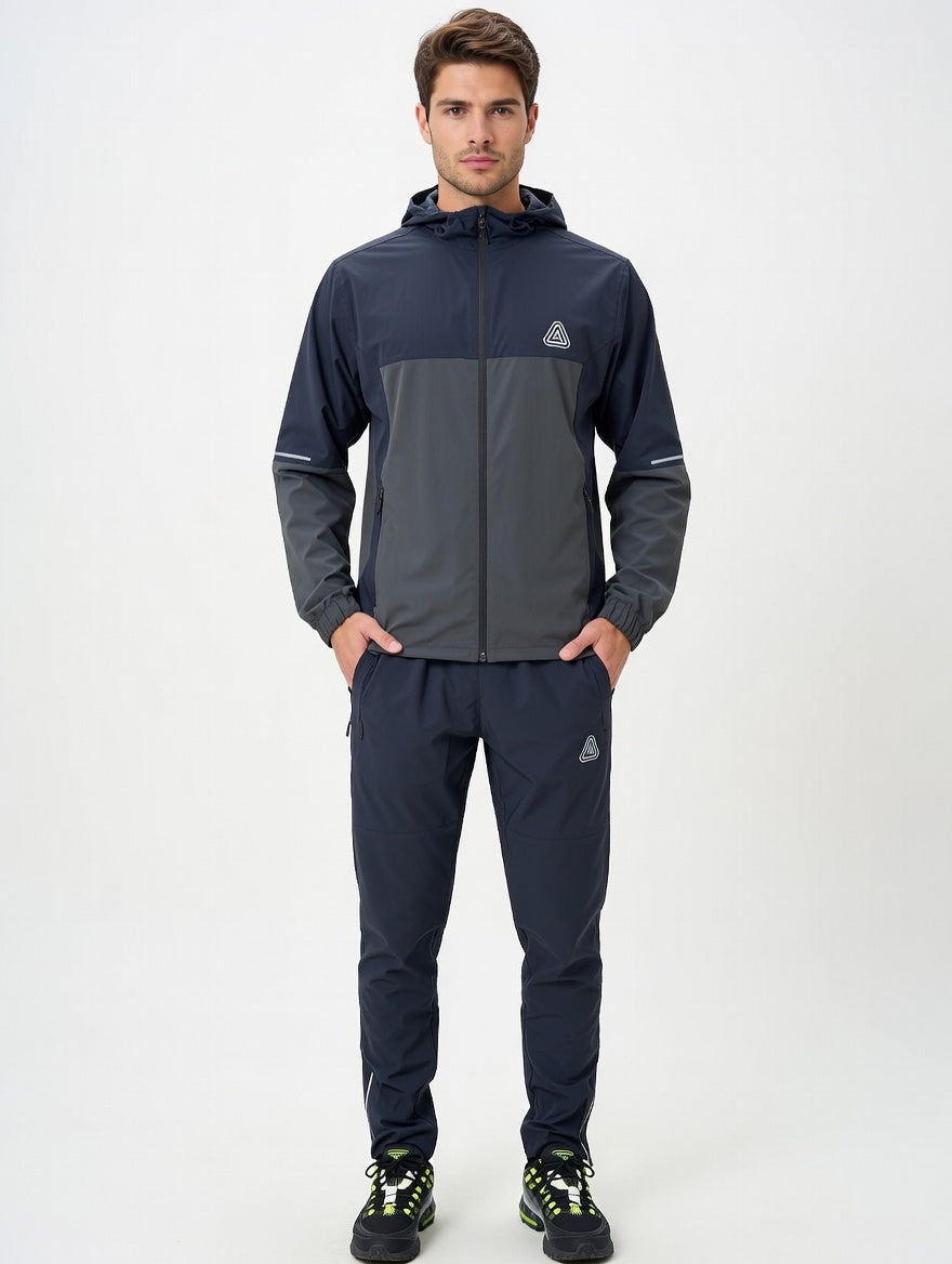 Men’s Performance Hooded Tracksuit – Lightweight Sports Jacket & Training Pants Set