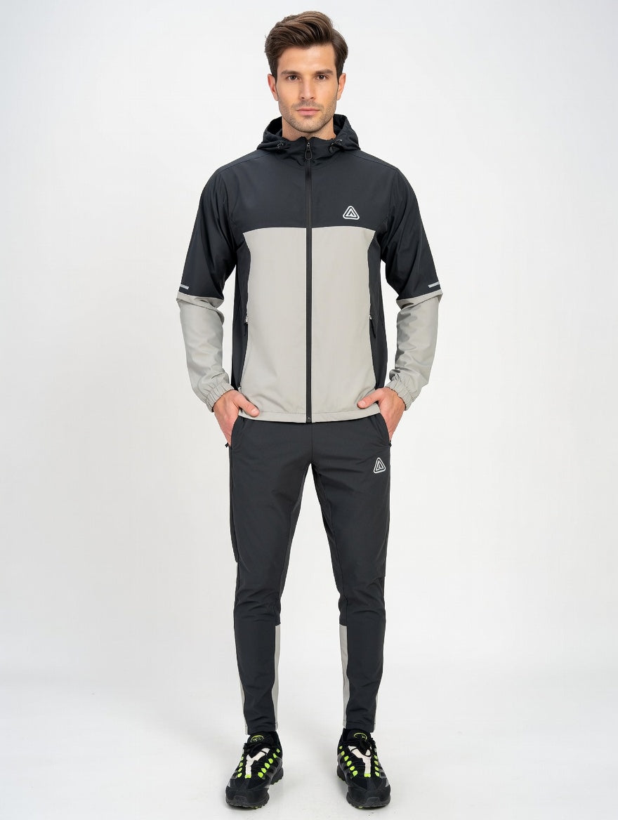 Men’s Performance Hooded Tracksuit – Lightweight Sports Jacket & Training Pants Set