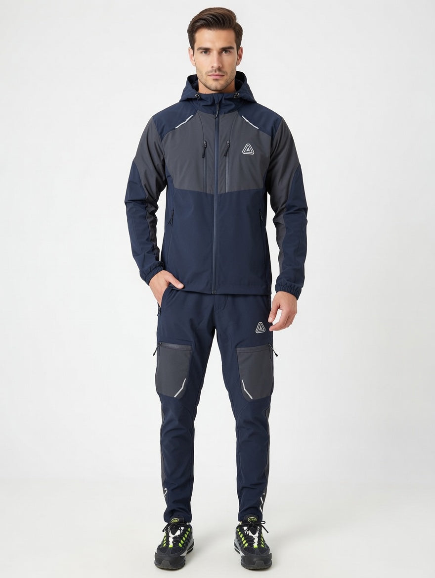 Men’s Premium Hooded Tracksuit – Lightweight Athletic Jacket & Cargo Jogger Set