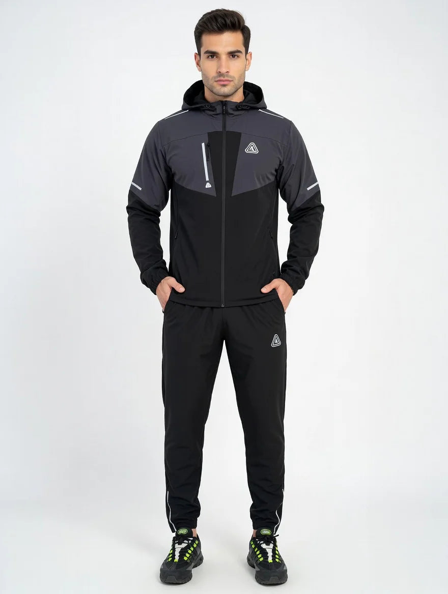 Aviator London Men's Performance Tracksuit – Lightweight Hooded Jacket & Tapered Training Pants