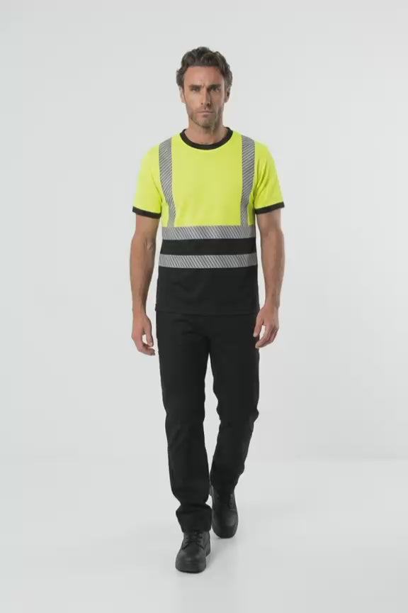 ISO 20471 Class 2 T-Shirt Yellow/Navy