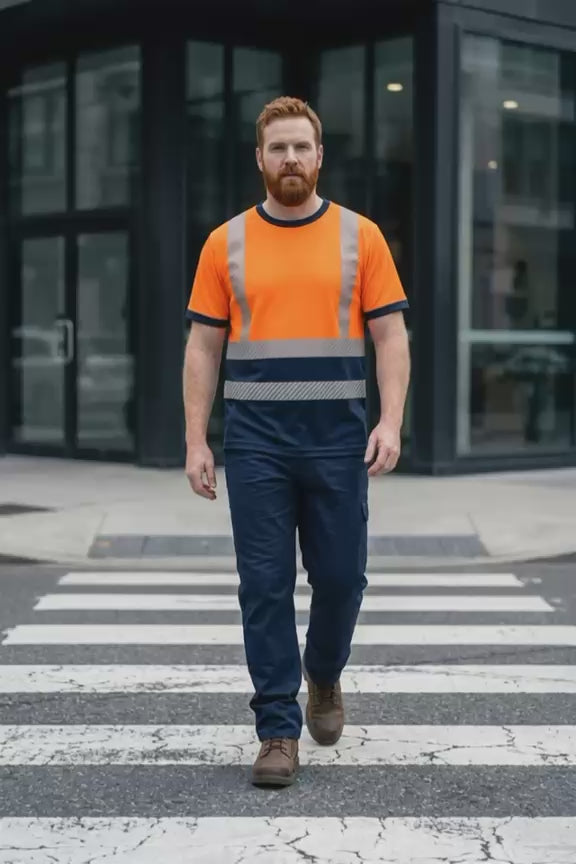 ISO 20471 Class 2 T-Shirt Orange/Navy