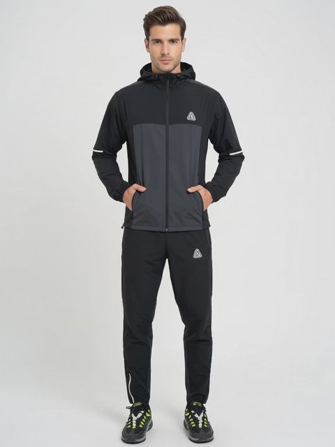 Men’s Performance Hooded Tracksuit – Lightweight Sports Jacket & Training Pants Set