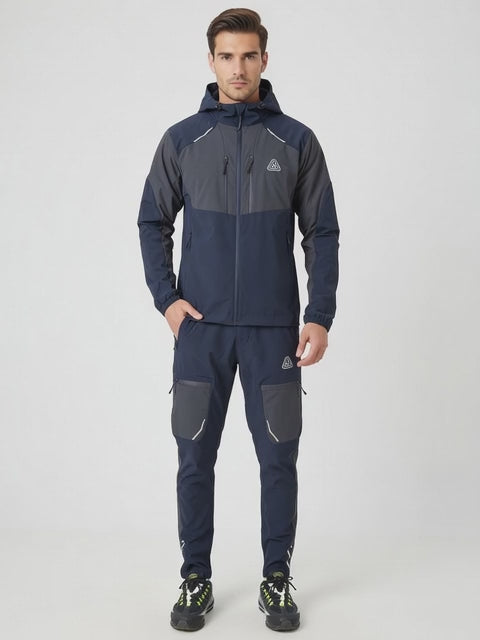 Men’s Premium Hooded Tracksuit – Lightweight Athletic Jacket & Cargo Jogger Set